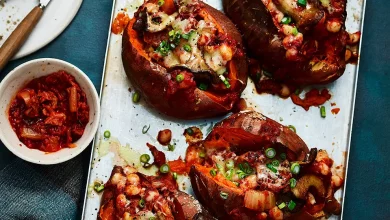 Loaded baked sweet potatoes - delicious. magazine