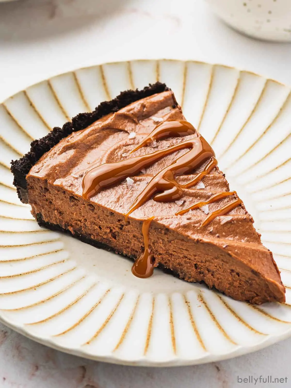 Chocolate Mousse Pie {with Sea Salt and Caramel} - Belly Full