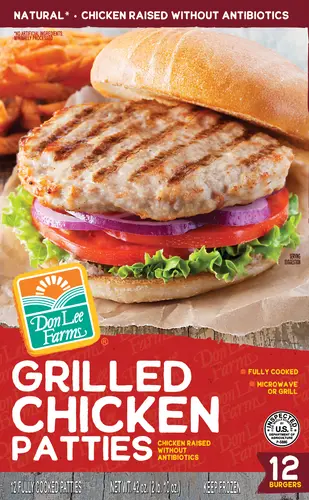 Antibiotic-Free Grilled Chicken Patties | Don Lee Farms