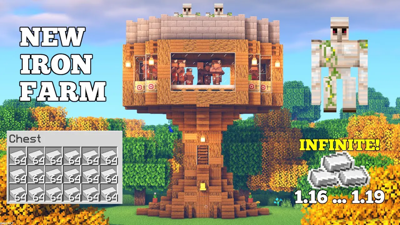 Minecraft | The BEST DESIGN to build your IRON FARM 1.20.x (Bedrock - Java)  TUTORIAL - YouTube