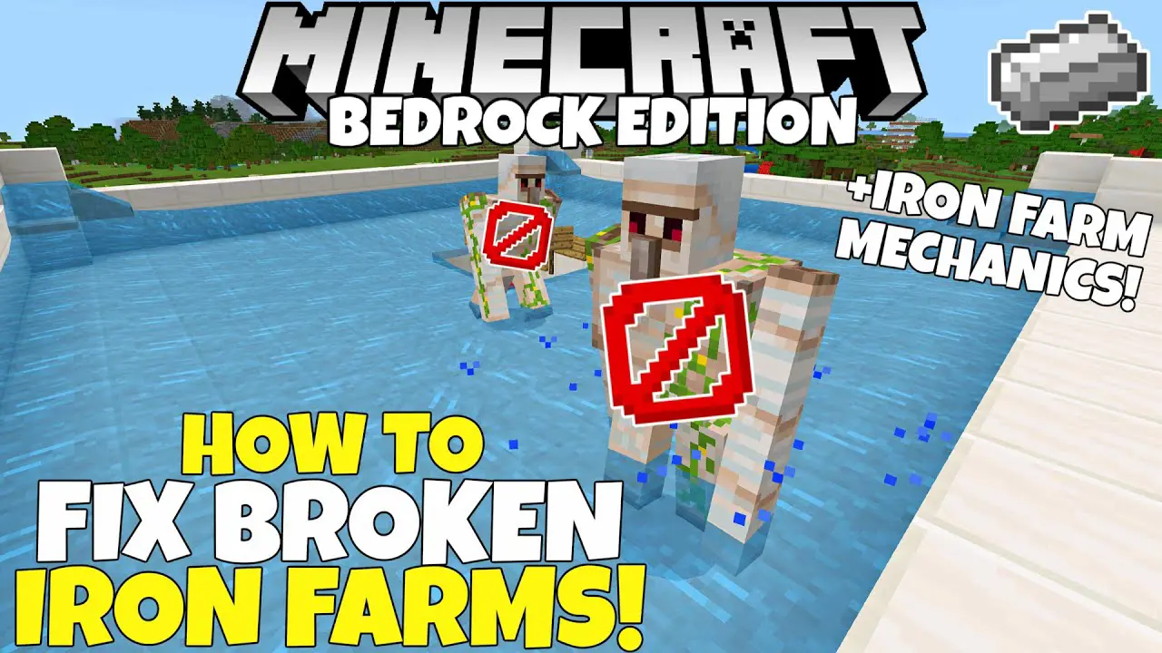 Minecraft Bedrock: How To Fix Your BROKEN IRON FARMS! Tutorial! MCPE PC  Xbox PS4 - YouTube