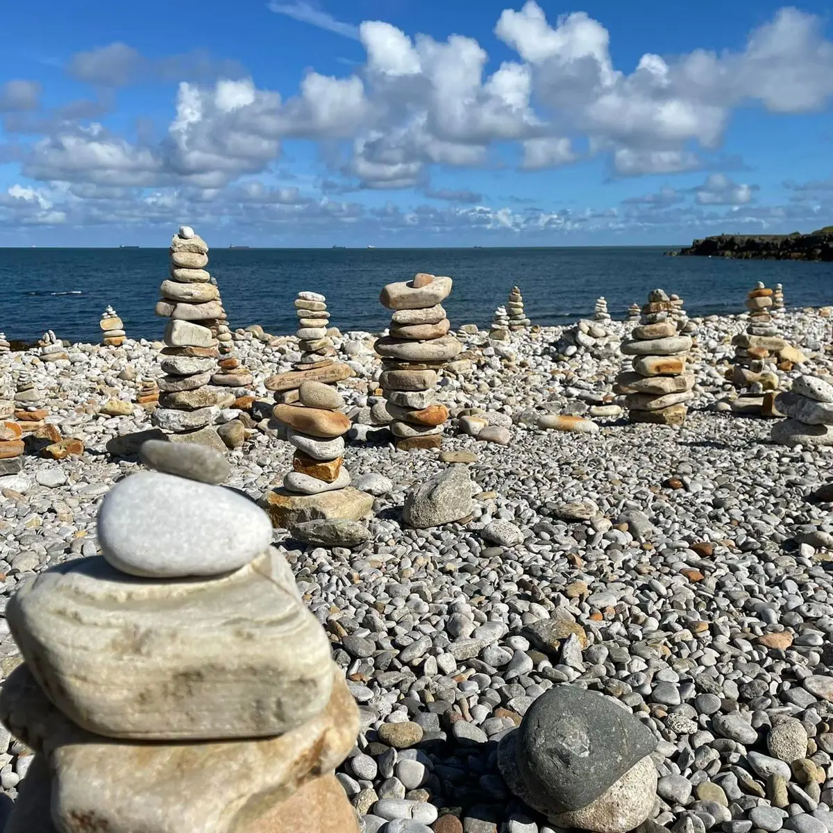 Stone stacks covering North Wales beach dubbed 